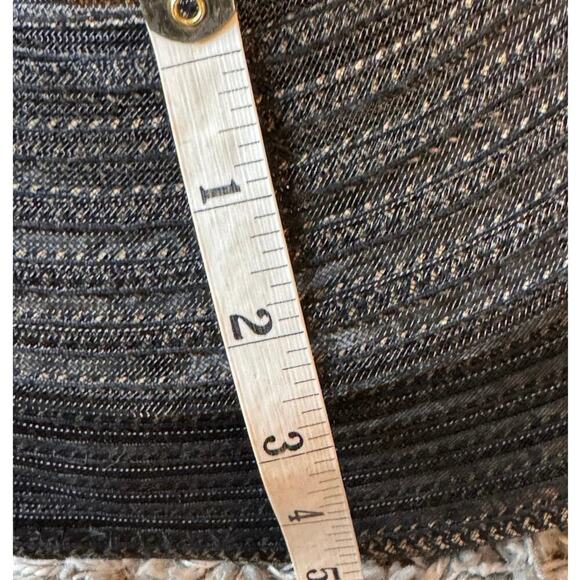 Daniele Meucci Black and Tan Paper Straw Sun Hat Women's One Size - Picture 12 of 12